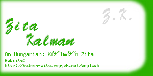 zita kalman business card